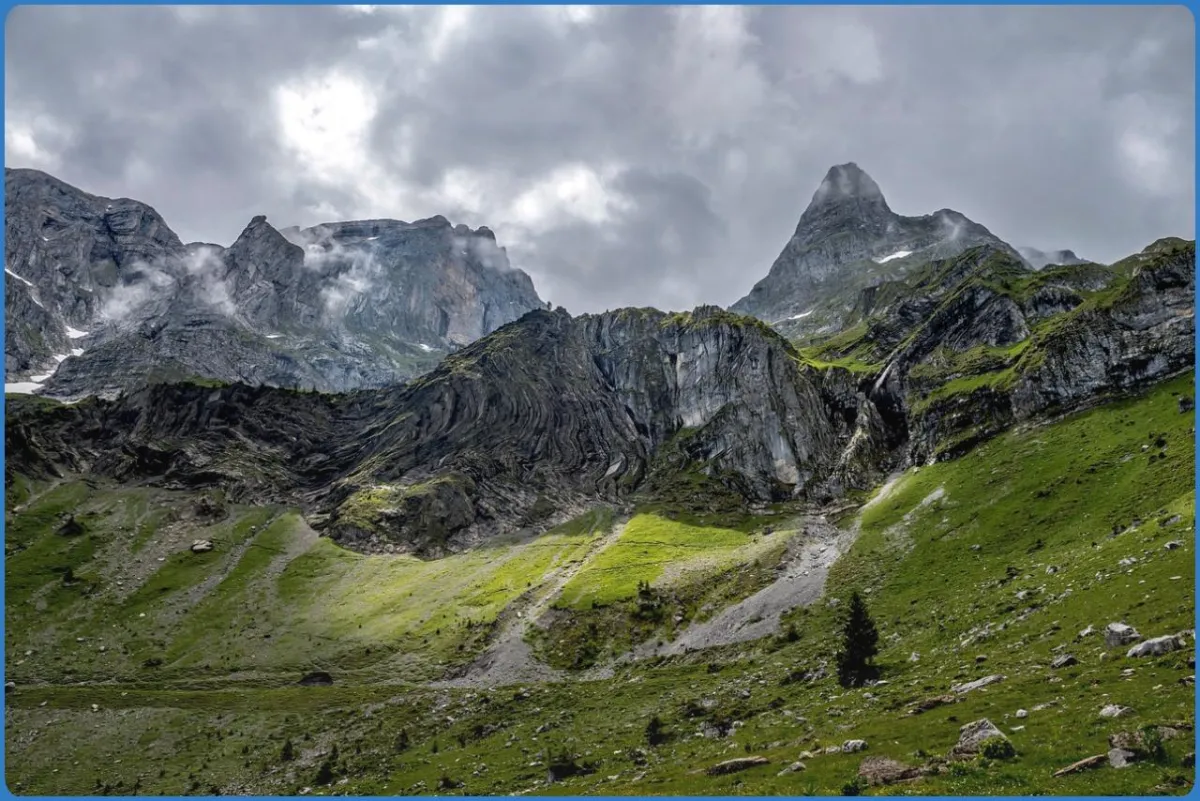 Mountain landscape with cloudy sky